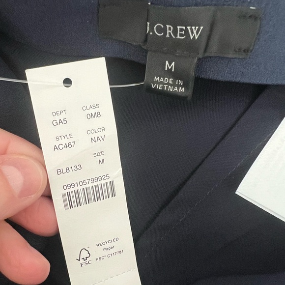 NWT J. Crew Gwyneth Slip Skirt in Navy Blue, Size Medium - Picture 7 of 8